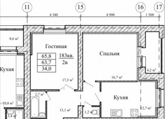 Продам двухкомнатную квартиру, 65.8 м2, Тамбов, Сабуровская улица, 1Бк1