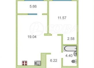 Продается однокомнатная квартира, 51.7 м2, деревня Дударева, улица Сергея Джанбровского, 17