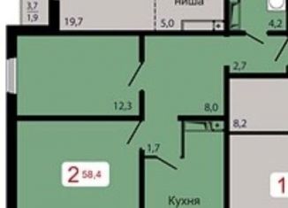 Продаю двухкомнатную квартиру, 58.4 м2, Красноярский край