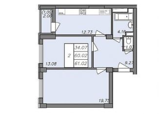 Продается 2-ком. квартира, 61 м2, Воронеж, Волгоградская улица, 45