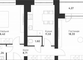 Продается 2-комнатная квартира, 64.1 м2, Тула, улица Героев России, 8