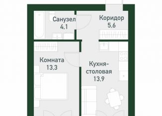 Продается 1-ком. квартира, 35.6 м2, Екатеринбург, Ленинский район