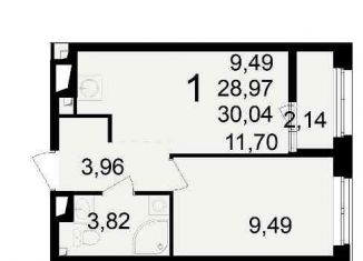 Продается 1-комнатная квартира, 30 м2, Рязань