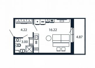 Квартира на продажу студия, 23.1 м2, Мурино, Ручьёвский проспект, 20