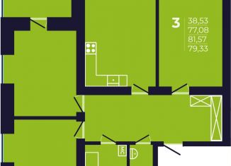 3-комнатная квартира на продажу, 79.3 м2, Республика Башкортостан