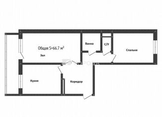 Продается 2-комнатная квартира, 66.7 м2, поселок Зональная Станция, улица Виталия Грачёва, 4