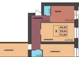 Продается трехкомнатная квартира, 71.7 м2, Ярославль, Ленинградский проспект, 98/2