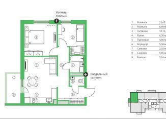 Продается 3-ком. квартира, 59.5 м2, Карелия
