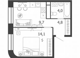 Продаю 1-ком. квартиру, 32.6 м2, Москва, метро ЗИЛ, улица Петра Кончаловского, 5