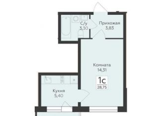 Продажа 1-комнатной квартиры, 28.8 м2, Воронеж