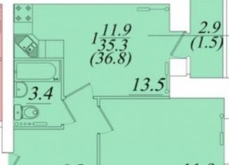 Продается 1-ком. квартира, 36.8 м2, Вологда, Новгородская улица, 34к1