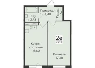 Продаю 1-комнатную квартиру, 45.3 м2, Воронеж