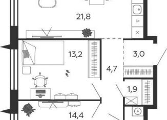 Продаю 2-ком. квартиру, 65 м2, Москва, метро ЗИЛ, улица Петра Кончаловского, 7к1