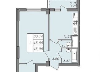 Однокомнатная квартира на продажу, 47 м2, Воронеж, Волгоградская улица, 45