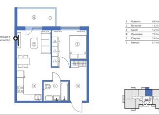 Продажа 2-комнатной квартиры, 42.4 м2, Карелия