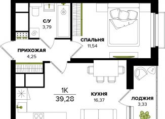 Продажа однокомнатной квартиры, 36 м2, Тула