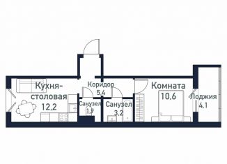 Продается однокомнатная квартира, 33.3 м2, посёлок Западный