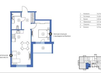 Продам 2-ком. квартиру, 44.3 м2, Карелия