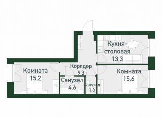 Продается 2-комнатная квартира, 59.8 м2, Екатеринбург, Ленинский район