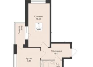 Продажа 1-комнатной квартиры, 34.8 м2, Воронеж