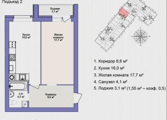 Продаю 1-ком. квартиру, 48 м2, Бор, улица Свободы, 47