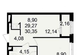 Продажа 1-ком. квартиры, 30.4 м2, Рязань