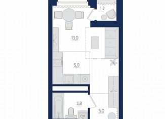 1-ком. квартира на продажу, 24.6 м2, Республика Башкортостан