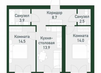 Продается двухкомнатная квартира, 57.5 м2, Екатеринбург, улица Амундсена, 183/2, Ленинский район