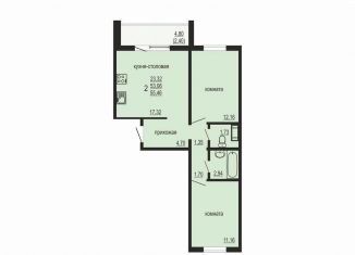 Продажа 2-комнатной квартиры, 55.5 м2, посёлок Западный, улица Дружбы, 6