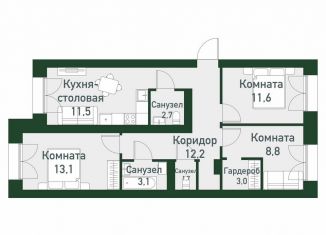 3-комнатная квартира на продажу, 69.8 м2, Екатеринбург, улица Амундсена, 183/2, Ленинский район
