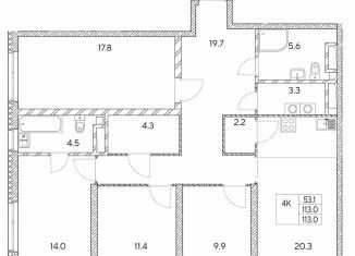 Продается 4-комнатная квартира, 113 м2, Екатеринбург