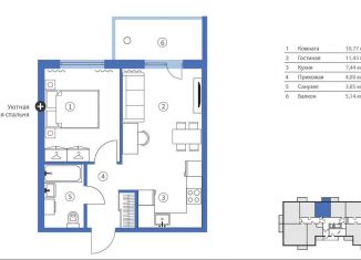 Продажа 2-ком. квартиры, 42.6 м2, Карелия