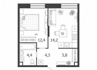 Продажа 1-ком. квартиры, 39.1 м2, Москва, метро ЗИЛ, 3-я очередь, к6