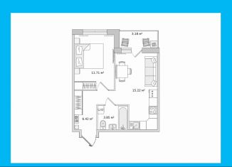 Продаю 1-комнатную квартиру, 37.2 м2, посёлок Парголово, Михайловская дорога, 6