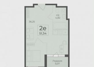 1-комнатная квартира на продажу, 53.9 м2, Крым