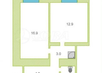 Продаю однокомнатную квартиру, 37 м2, Тюмень, улица Республики, 220