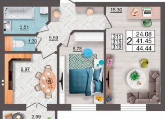 Продам 2-ком. квартиру, 44.4 м2, Смоленск