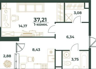 Продаю 1-комнатную квартиру, 37.2 м2, Республика Башкортостан