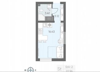 Квартира на продажу студия, 21.7 м2, Санкт-Петербург