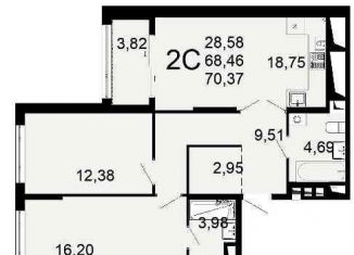 Продаю двухкомнатную квартиру, 70.4 м2, Рязань, Льговская улица, 8