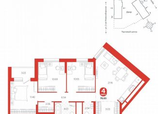 4-ком. квартира на продажу, 76.7 м2, Екатеринбург, улица Патриса Лумумбы, 4