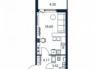 Продажа квартиры студии, 25.9 м2, Мурино, Романовская улица, 9