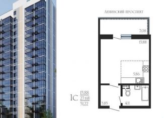 Продам квартиру студию, 31.2 м2, Воронеж, Гвардейский переулок, 21