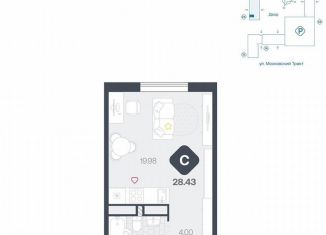 Продается квартира студия, 28.4 м2, Тюмень