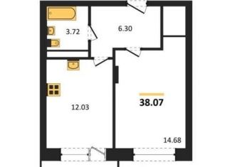 Продается однокомнатная квартира, 38.1 м2, Воронеж, Московский проспект, 66