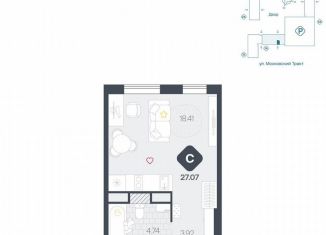 Продаю квартиру студию, 27.1 м2, Тюмень