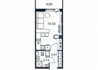 Квартира на продажу студия, 22.6 м2, Мурино, Романовская улица, 9