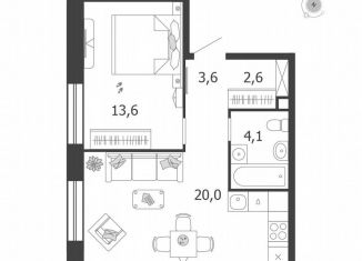 Продается однокомнатная квартира, 43.9 м2, Москва, метро ЗИЛ, 3-я очередь, к6