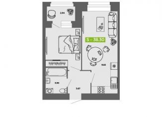 1-ком. квартира на продажу, 38.3 м2, Архангельск