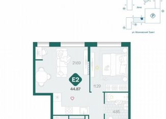 Продаю 2-комнатную квартиру, 44.9 м2, Тюмень